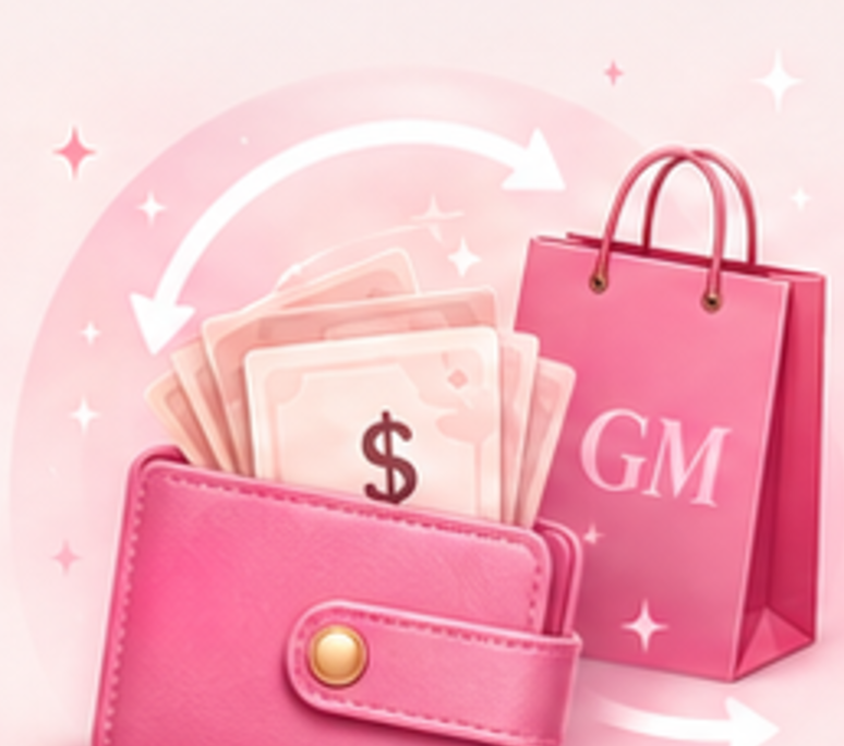 Wallet and shopping bag